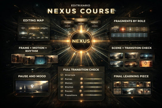 Nexus Course structure with various modules on a dark background