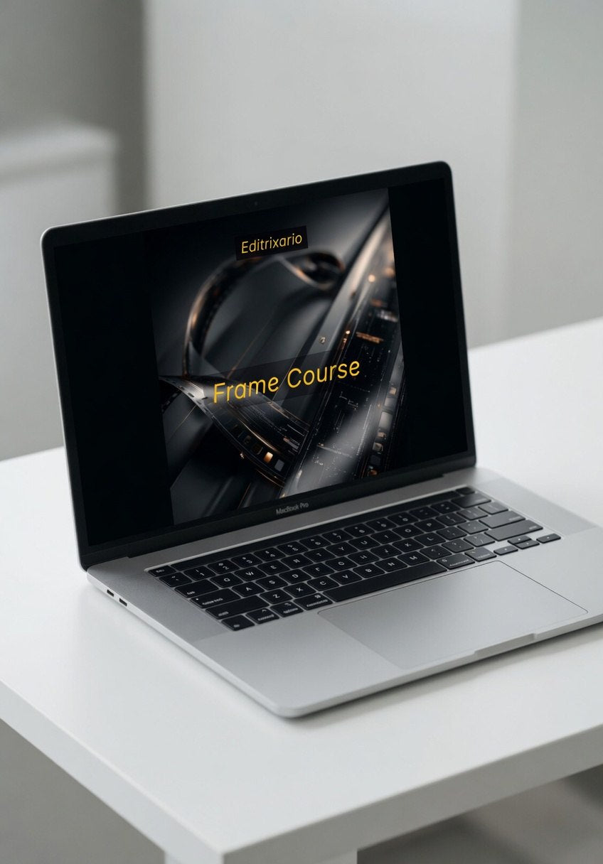 Laptop on a white surface with a blurred background