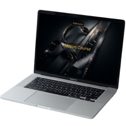 Laptop displaying a course on a white background