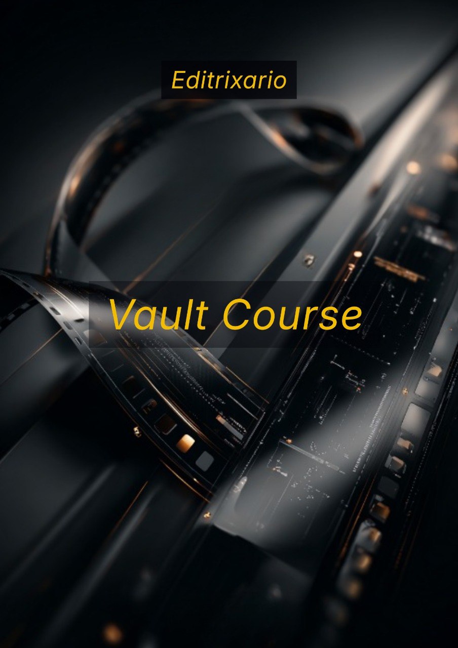 Dark background with 'Editrixario' and 'Vault Course' text overlay